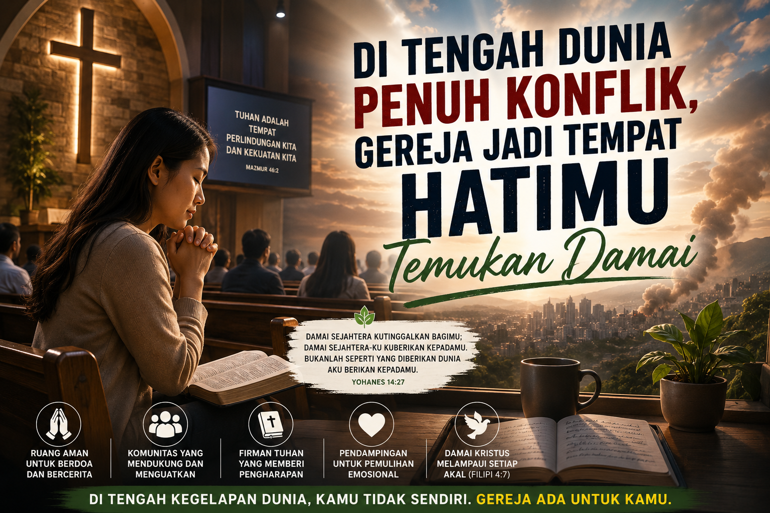 Di Tengah Dunia Penuh Konflik, Gereja Jadi Tempat Hatimu Temukan Damai